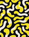 Bold Yellow and White Organic Whimsy Rug - Cutout View