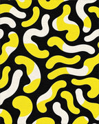 Bold Yellow and White Organic Whimsy Rug - Cutout View