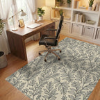 Botanical Outline Foliage Pattern Rug Office View