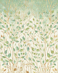 Botanical Watercolor Branches Leaves Design Rug - Cutout View