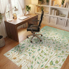 Botanical Watercolor Branches Leaves Design Rug - Office View
