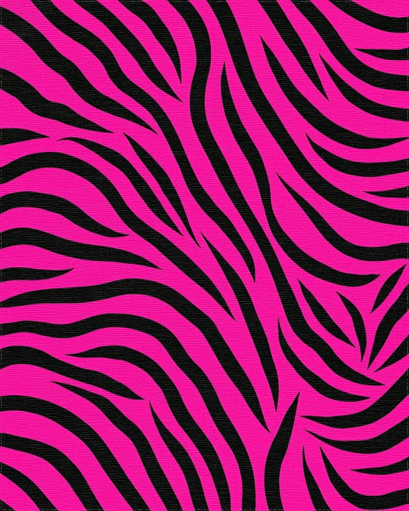 Bright Pink Zebra Abstract Design Rug - Cutout View