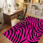 Bright Pink Zebra Abstract Design Rug Office View