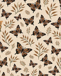 Brown Butterfly Leaf Pattern Rug - Cutout View