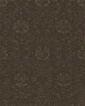 Brown Damask Scrollwork Medallion Rug - Cutout View