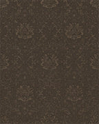 Brown Damask Scrollwork Medallion Rug - Cutout View