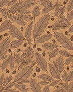 Brown Earthy Acorn Leafy Branches Rug - Cutout View