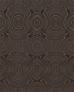 Brown Ocular Concentric Wave Rug - Cutout View