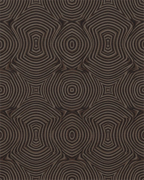 Brown Ocular Concentric Wave Rug - Cutout View