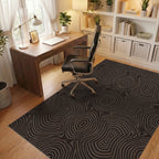 Brown Ocular Concentric Wave Rug Office View