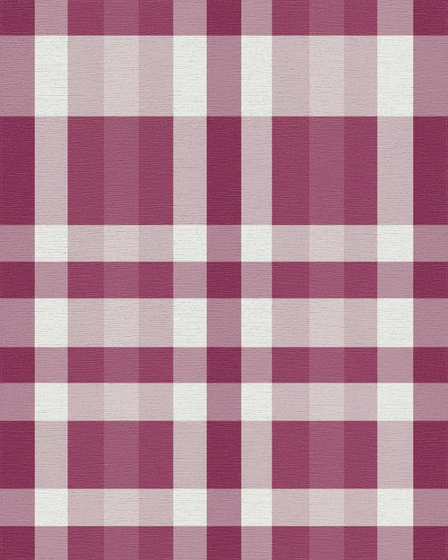 Burgundy Cream Plaid Lattice Rug - Cutout View