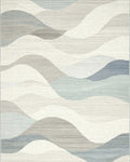 Calm Abstract Wave Blue Rug - Cutout View