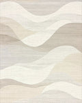 Calm Natural Abstract Landscape Waves Rug - Cutout View