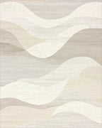 Calm Natural Abstract Landscape Waves Rug - Cutout View