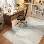 Calm Natural Abstract Landscape Waves Rug - Office View