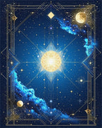Celestial Gold Radiant Sunburst Rug - Cutout View