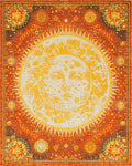 Celestial Sun Face Radiant Orange Cosmos Rug - Cutout View