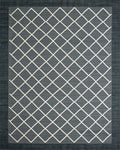 Charcoal Diamond Grid Border Rug - Cutout View
