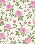 Charming Pink Rose Floral Pattern Rug - Cutout View