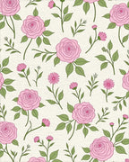 Charming Pink Rose Floral Pattern Rug - Cutout View