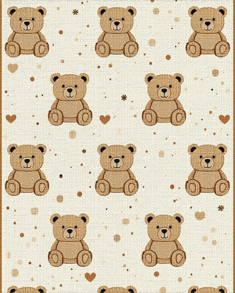 Charming Teddy Bear Collage Rug - Cutout View