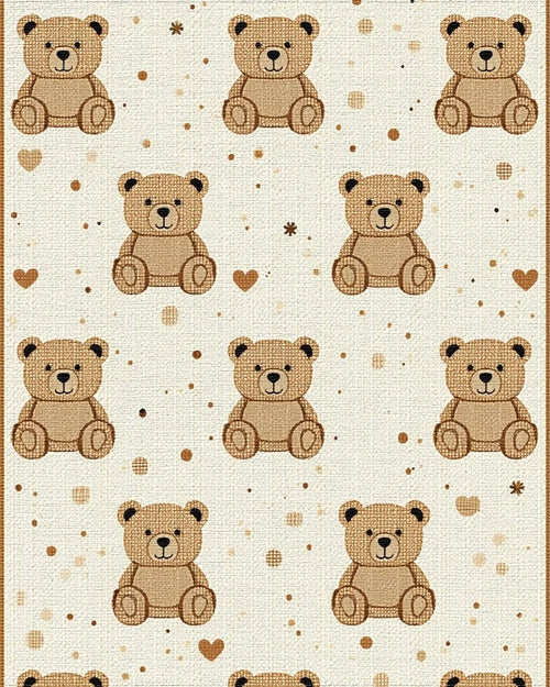 Charming Teddy Bear Collage Rug - Cutout View