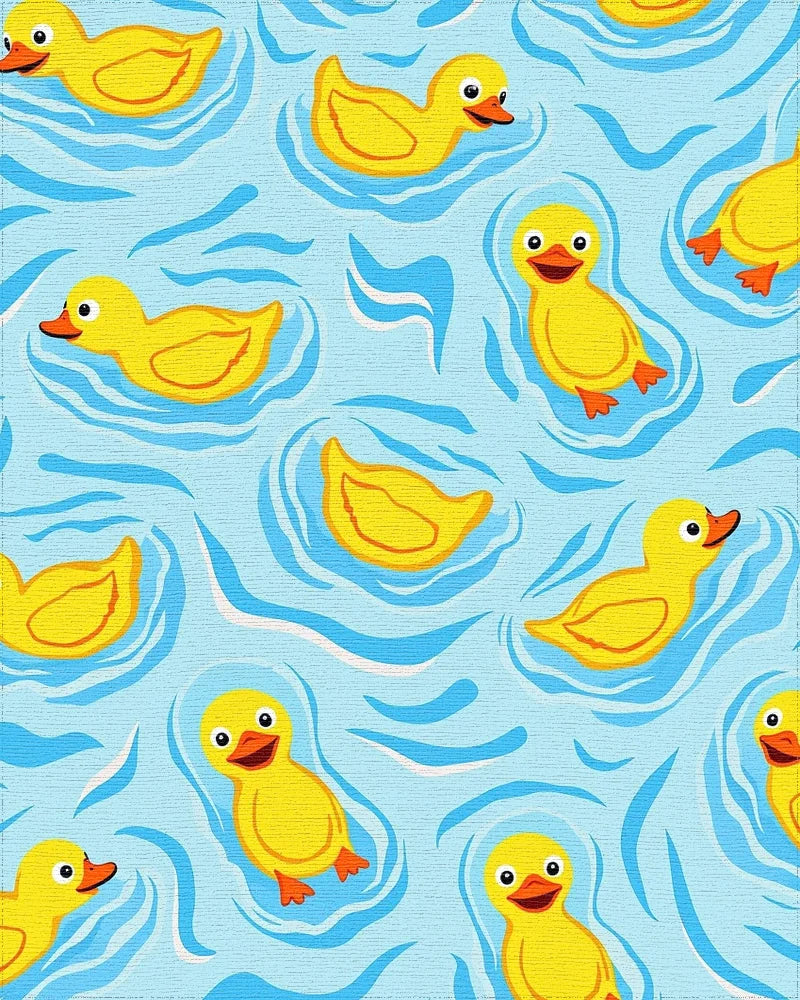 Cheerful Yellow Rubber Ducklings Rug - Cutout View