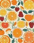 Citrus Fruit Strawberry Medley Rug - Cutout View