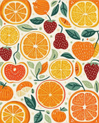 Citrus Fruit Strawberry Medley Rug - Cutout View