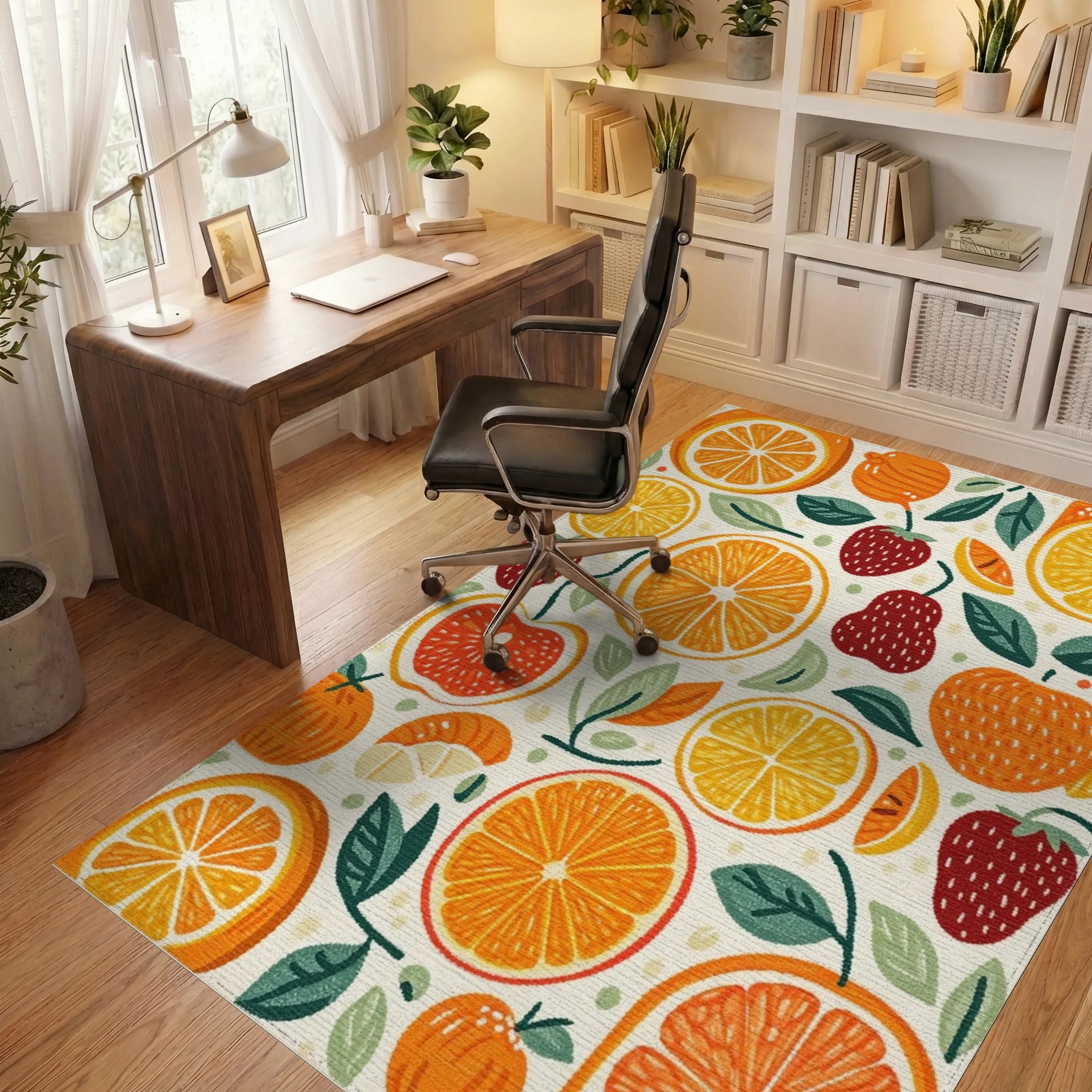 Citrus Fruit Strawberry Medley Rug - Office View