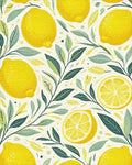 Citrus Grove Lemon Slice Pattern Rug - Cutout View