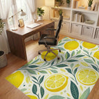 Citrus Grove Lemon Slice Pattern Rug Office View