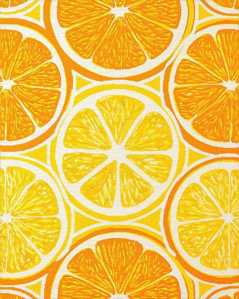 Citrus Slice Patterned Bright Rug - Cutout View