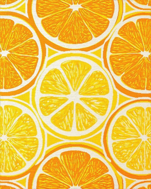 Citrus Slice Patterned Bright Rug - Cutout View