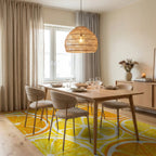 Citrus Slice Patterned Bright Rug Dining Room View