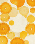 Citrus Slices Bright Abstracts Rug - Cutout View