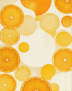 Citrus Slices Bright Abstracts Rug - Cutout View