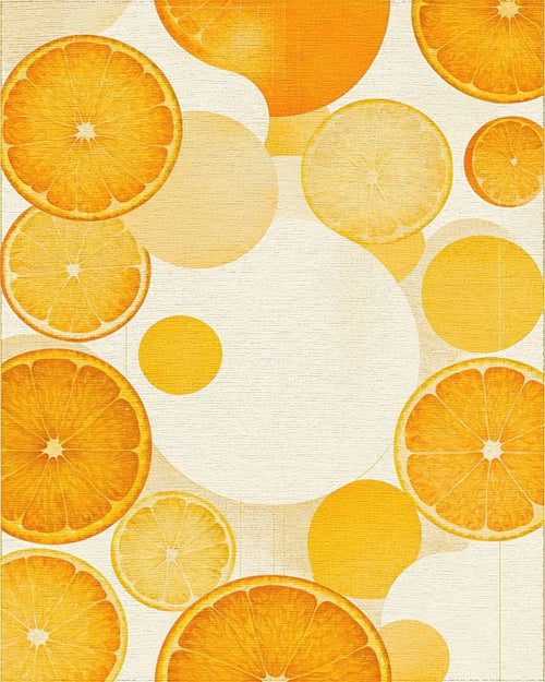 Citrus Slices Bright Abstracts Rug - Cutout View
