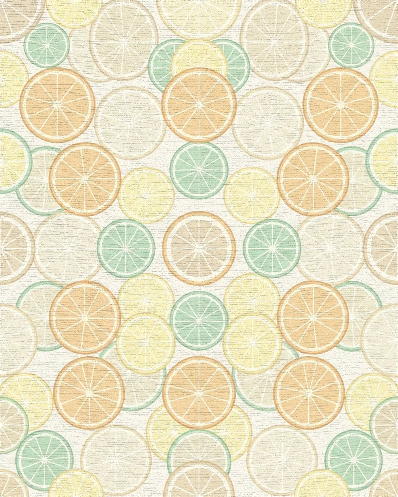 Citrus Slices In Pastel Hues Rug - Cutout View