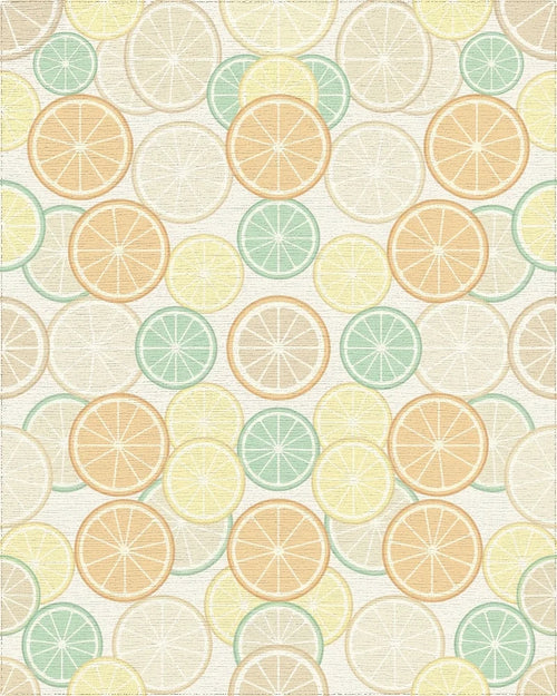 Citrus Slices In Pastel Hues Rug - Cutout View