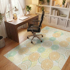 Citrus Slices In Pastel Hues Rug Office View
