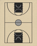 Classic Basketball Court Court Lines Rug - Cutout View