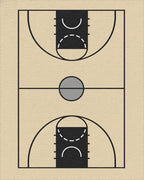Classic Basketball Court Court Lines Rug - Cutout View