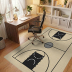 Classic Basketball Court Court Lines Rug Office View