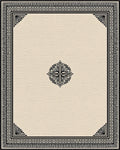 Classic Black Ivory Geometric Border Rug - Cutout View