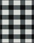 Classic Black White Checkered Grid Rug - Cutout View