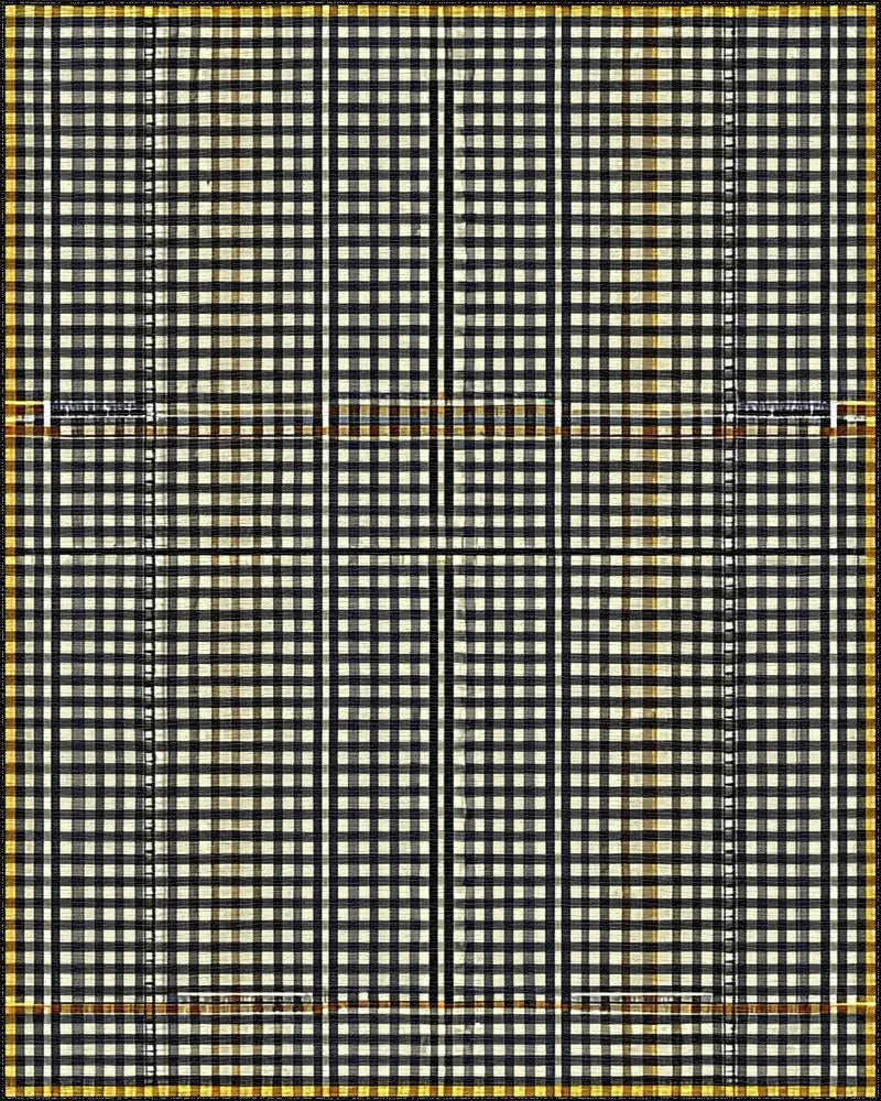 Classic Black White Gingham Plaid Rug - Cutout View