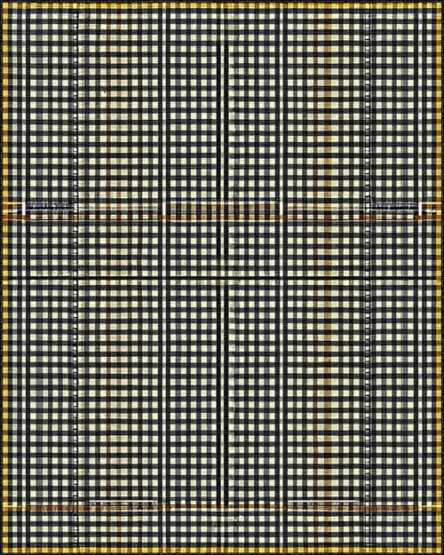 Classic Black White Gingham Plaid Rug - Cutout View