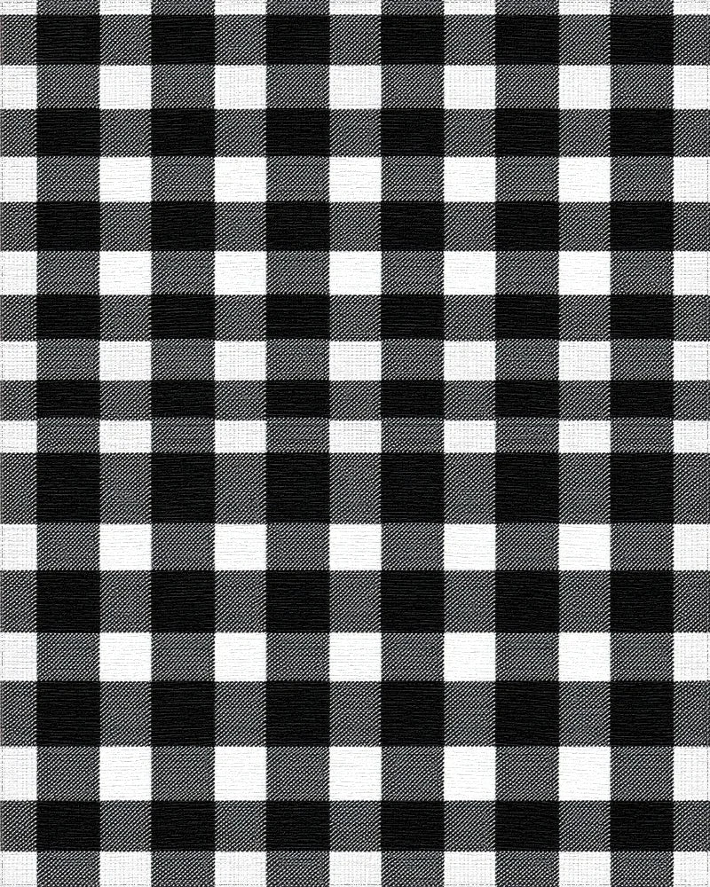 Classic Black White Gingham Squares Rug - Cutout View