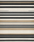 Classic Black, White, Tan Stripes Rug - Cutout View